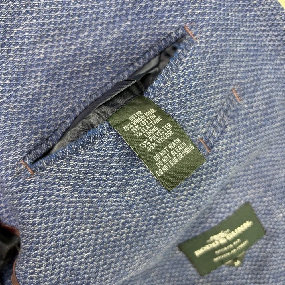 Rodd & Gunn Knit Unstructured MARLANE Wool Blend Blazer Mens Medium 38-40 Blue